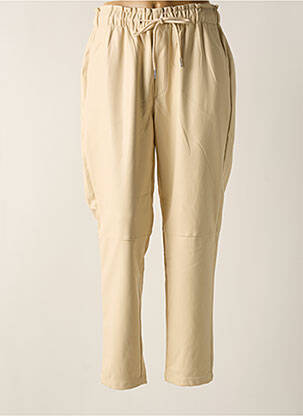 Pantalon slim taille élastique beige MOLLY BRACKEN femme