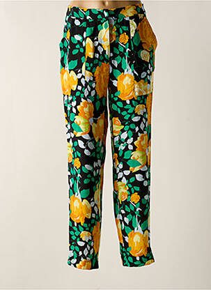 Pantalon droit fermeture zippée sous rabat avec crochet noir OBJECT femme