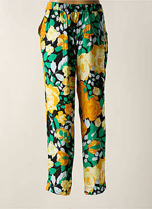 Pantalon droit fermeture zippée sous rabat avec crochet noir OBJECT femme