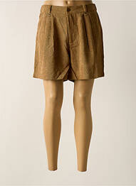 Short fermeture zippée sous rabat boutonné beige MOLLY BRACKEN femme