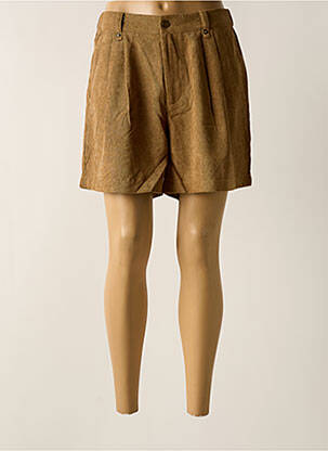 Short fermeture zippée sous rabat boutonné beige MOLLY BRACKEN femme