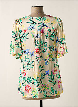 Blouse imprimé fantaisie manches courtes beige CULTURE femme