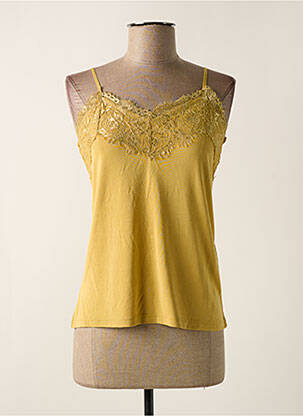 Top coupe cintrée fines bretelles jaune ICHI femme