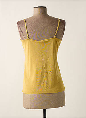 Top coupe cintrée fines bretelles jaune ICHI femme