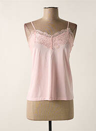 Top coupe cintrée fines bretelles rose ICHI femme