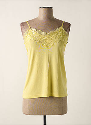 Top coupe cintrée fines bretelles jaune clair ICHI femme