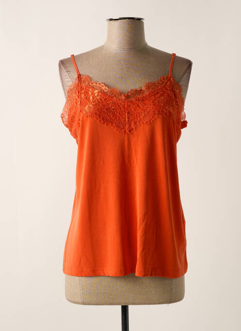 Top orange ICHI pour femme