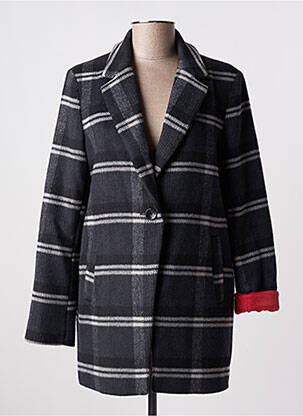 Manteau long coupe droite sans capuche noir LPB femme