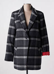 Manteau long coupe droite sans capuche noir LPB femme