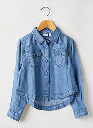 Chemisier coupe droite manches longues bleu NAME IT fille
