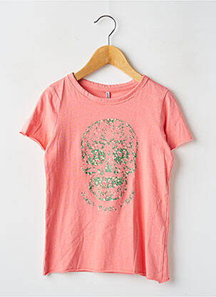 T-shirt stretch manches courtes orange ONLY fille