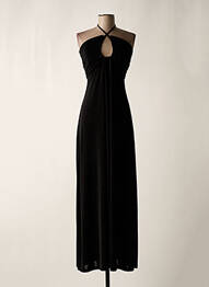 Robe longue manches bretelles ajustables fines bretelles noir RELISH femme