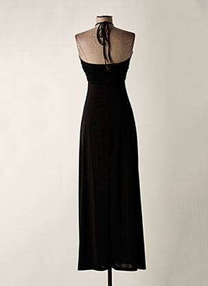 Robe longue coupe cintrée fines bretelles noir RELISH femme