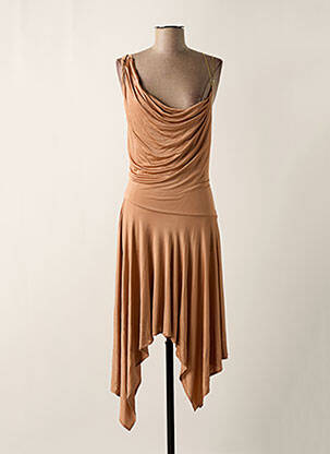 Robe mi-longue fines bretelles beige PINKO femme