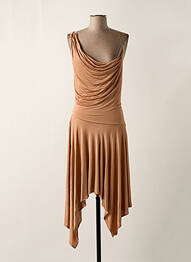 Robe mi-longue fines bretelles beige PINKO femme
