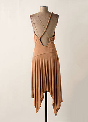 Robe mi-longue fines bretelles beige PINKO femme