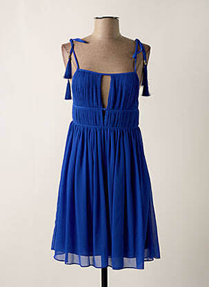 Robe courte coupe évasée fines bretelles bleu PATRIZIA PEPE femme