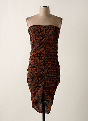 Robe courte sans manche sans manche marron PINKO femme