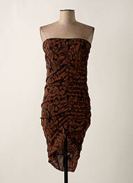 Robe courte sans manche sans manche marron PINKO femme
