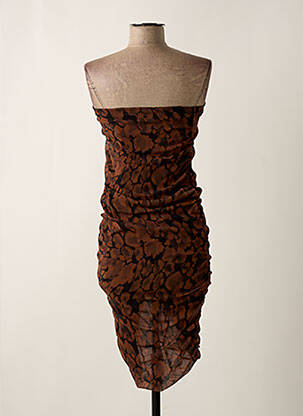 Robe courte sans manche sans manche marron PINKO femme