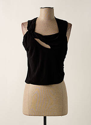 Top coupe cintrée sans manche noir PINKO femme