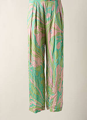 Pantalon large fermeture zip latéral taille haute vert PINKO femme
