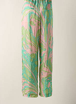 Pantalon large fermeture zip latéral taille haute vert PINKO femme