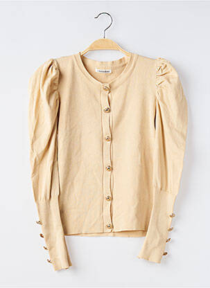 Gilet manches longues col rond beige CHERRY KOKO femme
