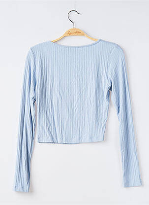 Top col carré manches longues bleu EDITED femme