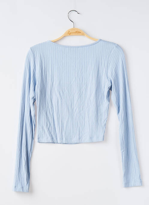 Top col carré manches longues bleu EDITED femme