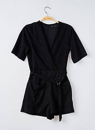 Combishort col cache-coeur manches courtes noir ZARA femme