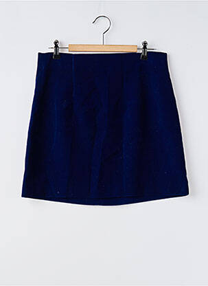 Jupe courte taille à pinces bleu ZARA femme