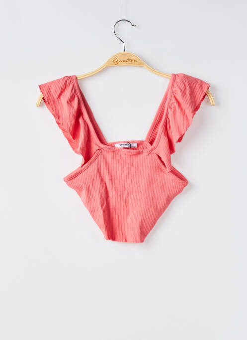 T-shirt coupe cintrée manches courtes orange ZARA femme