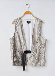 Gilet sans manche effet matière satinée gris BOOHOO homme