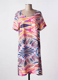 Robe mi-longue manches courtes manches courtes bleu MASSANA femme