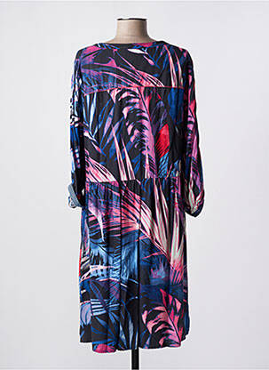Robe mi-longue imprimé fantaisie manches longues noir CECIL femme