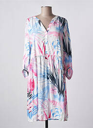 Robe mi-longue imprimé fantaisie manches longues blanc CECIL femme
