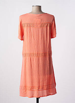 Robe courte coupe fluide manches courtes orange MASSANA femme