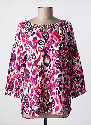 Blouse tissage popeline manches 3/4 violet CECIL femme