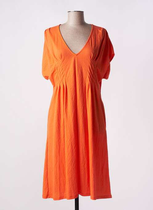 Robe mi-longue orange SCORZZO pour femme