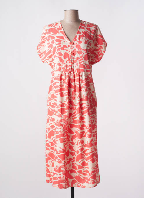 Robe mi-longue orange SCORZZO pour femme