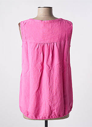 Top col v sans manche rose CECIL femme