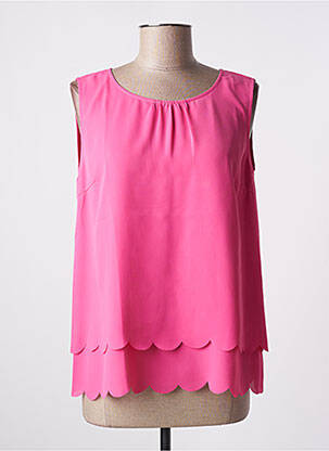 Top tissage crêpe sans manche rose BETTY BARCLAY femme