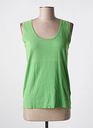 Pull col rond sans manche vert ESTHEME femme