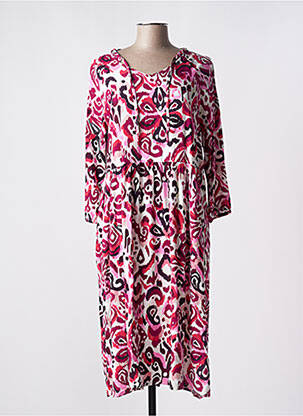 Robe mi-longue imprimé fantaisie manches longues violet CECIL femme