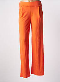 Pantalon large coupe fluide taille haute orange SCORZZO femme