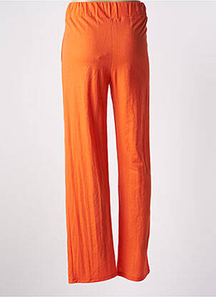 Pantalon large coupe fluide taille haute orange SCORZZO femme