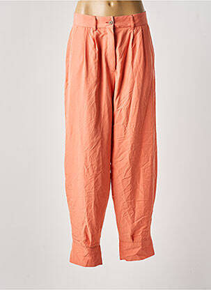 Pantalon droit fermeture zippée sous rabat boutonné orange DEUX. BY ELINE DE MUNCK femme