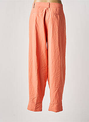 Pantalon droit fermeture zippée sous rabat boutonné orange DEUX. BY ELINE DE MUNCK femme