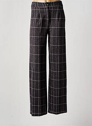 Pantalon droit fermeture zippée sous rabat boutonné noir KOCCA femme